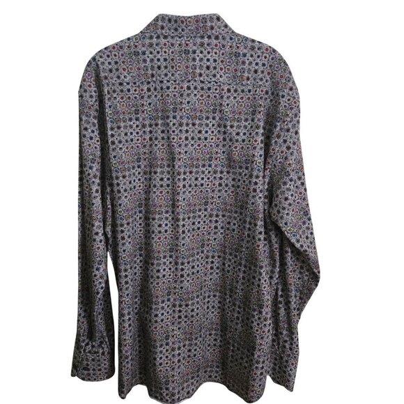 Marcello Luxurious Cotton Unique Pattern Gray Jewel Tones Short Size XXL - Picture 2 of 6